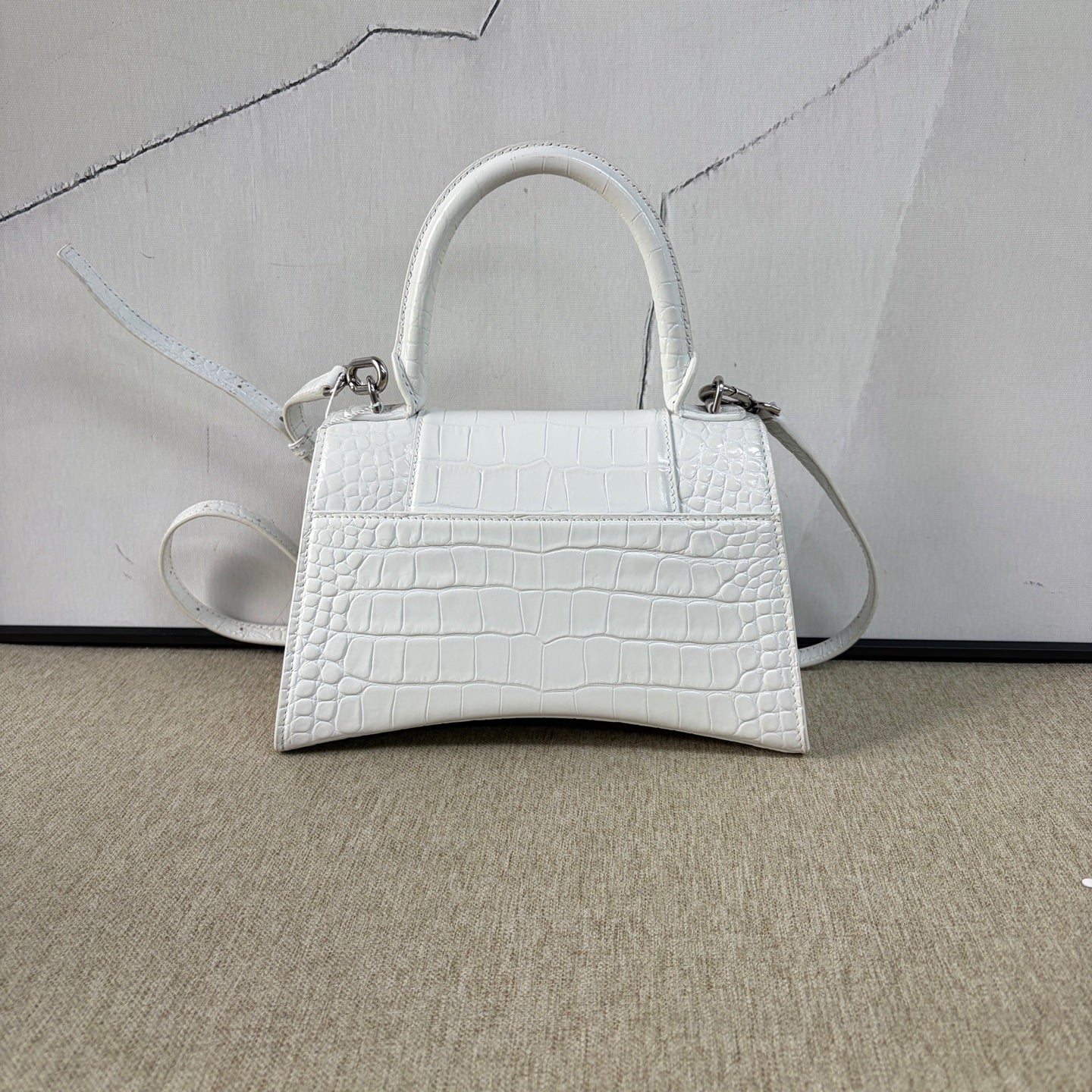 Balenciaga - Hourglass Top Handle Bag S - Cowhide leather - White - (Small)
