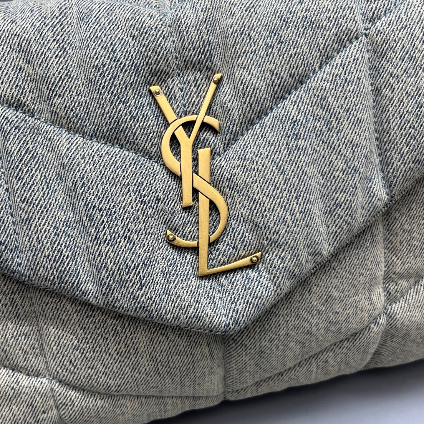 Saint Laurent - Loulou Puffer Bag - Denim - Blue - (Small)