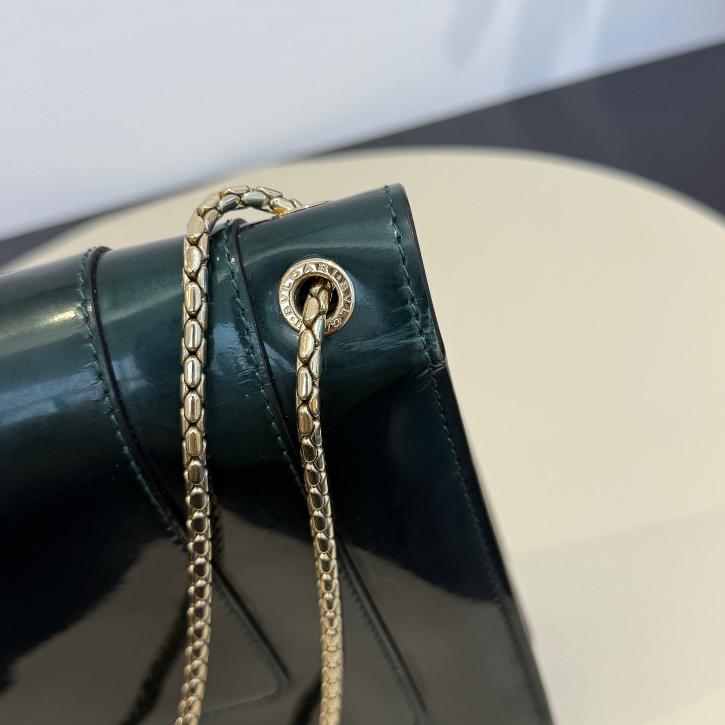 Bvlgari - Serpenti Forever Flap Bag - Patent leather - Dark Green - (Medium)