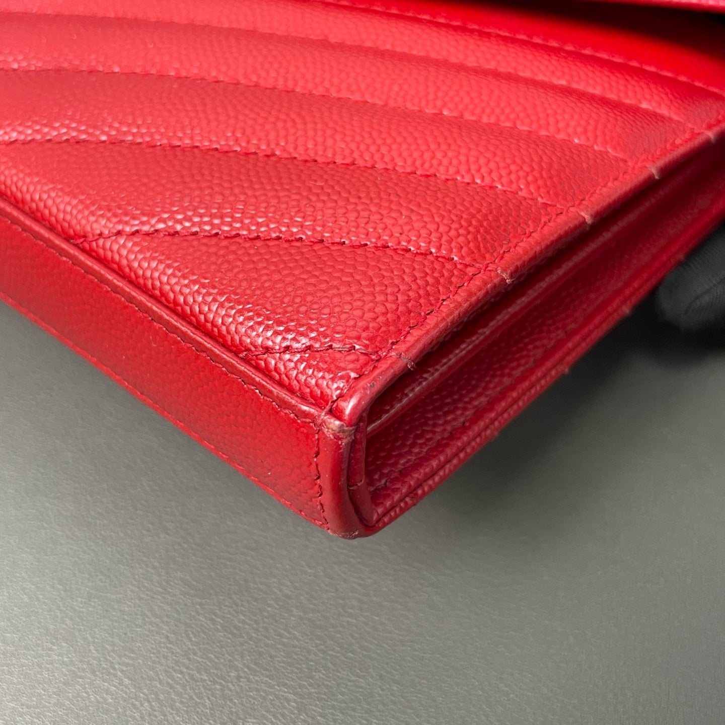 Saint Laurent - Monogram Chain Wallet - Leather - Red - (mini)