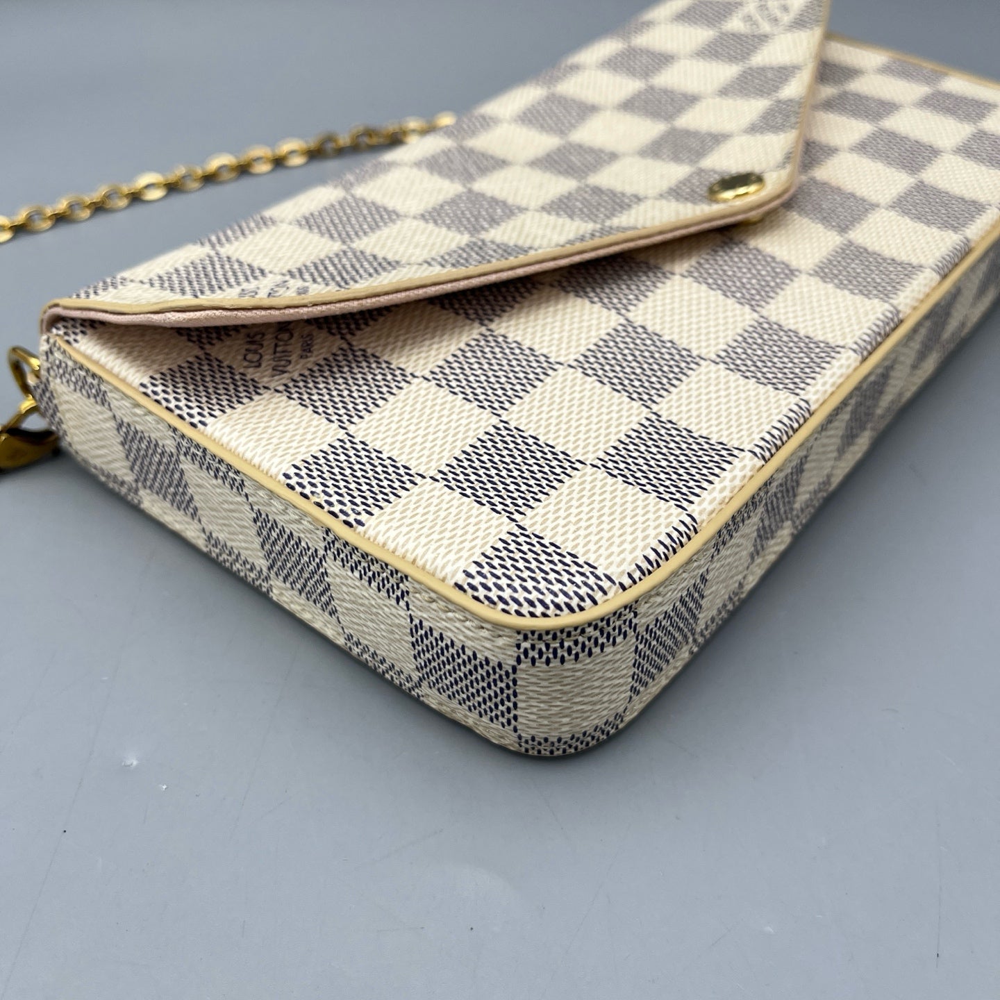 Louis Vuitton - Felicie Pochette - Damier Azur coated canvas with leather trim - White - (Mini)