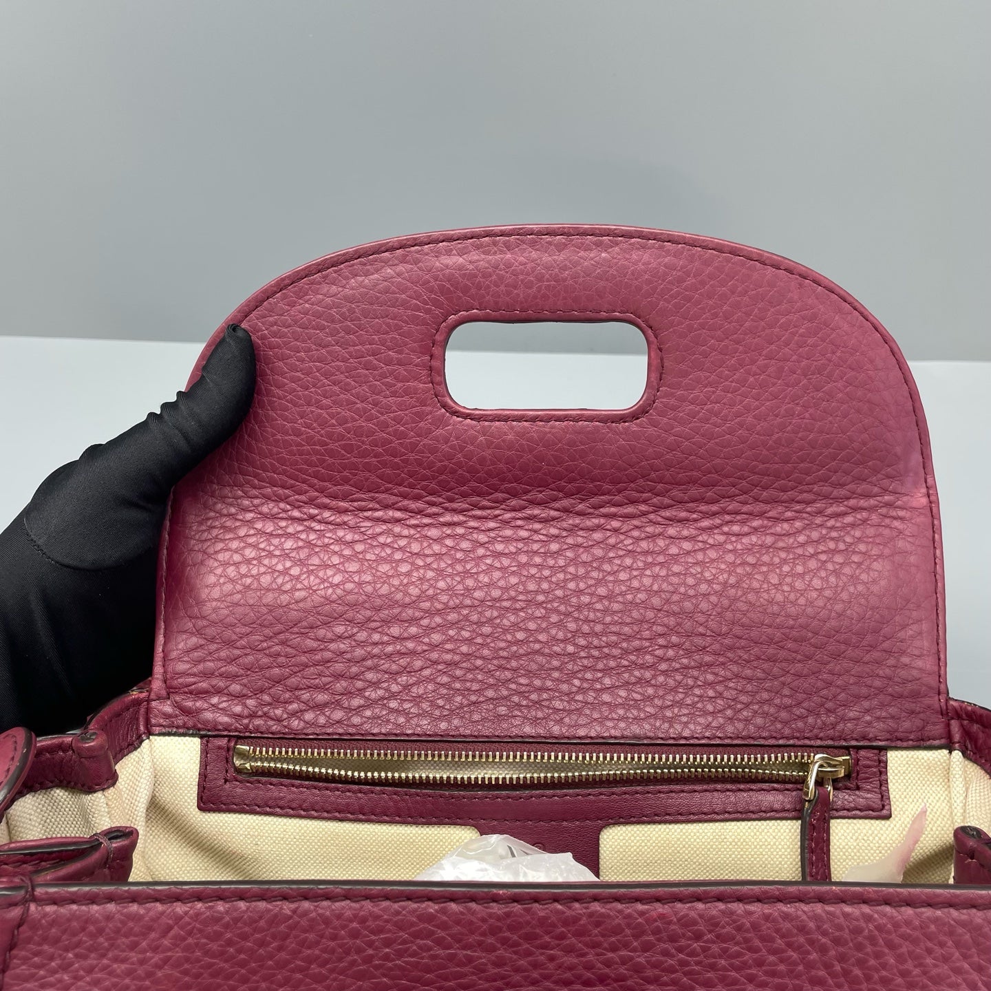 Gucci - Bamboo Top Handle Bag - Leather - Burgundy - (mini)