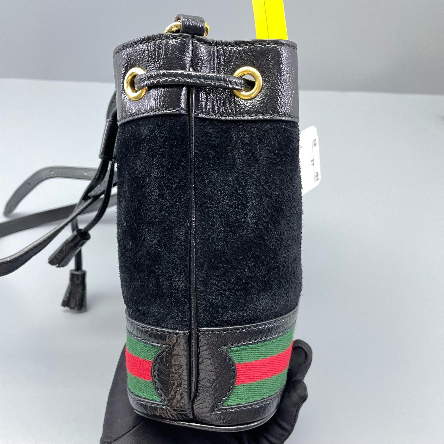 Gucci - Mini Bucket Bag - Suede and Patent leather - Black - (mini)