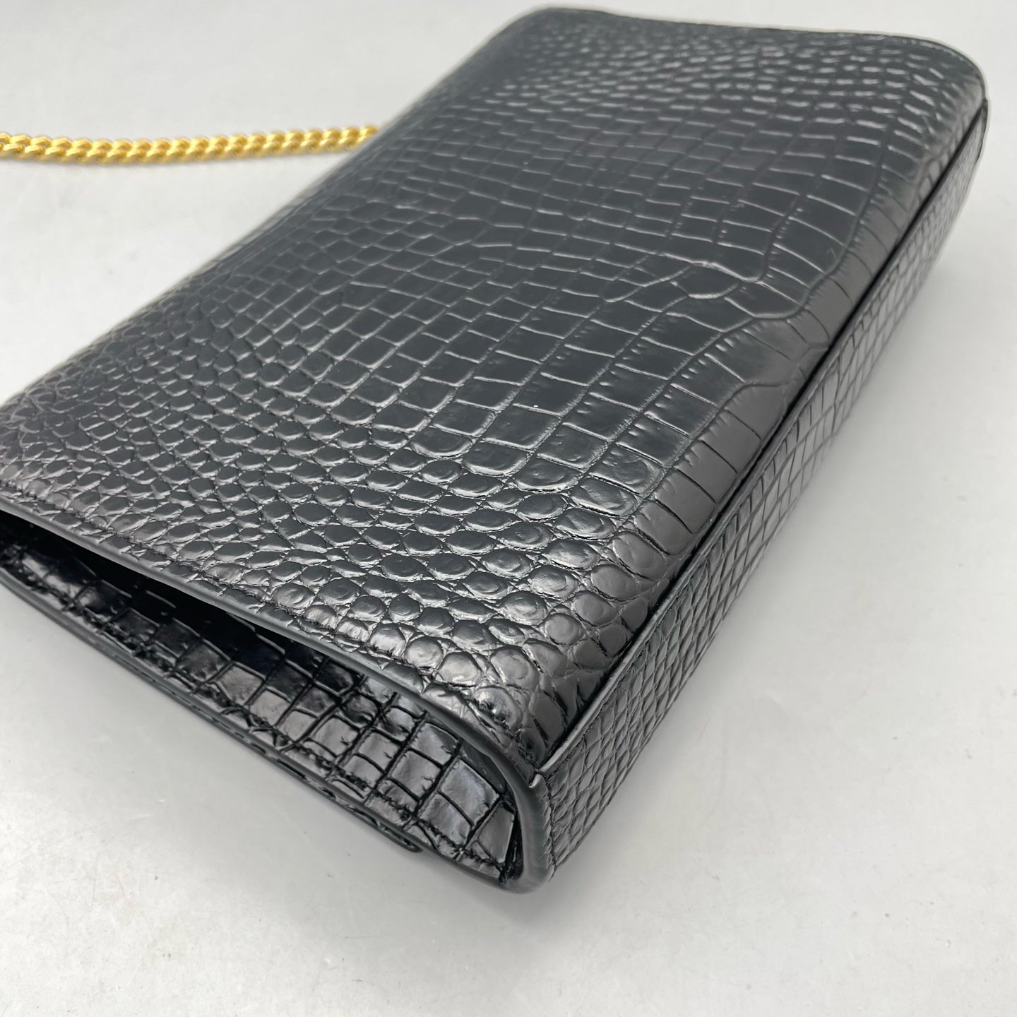Saint Laurent - Kate - Crocodile-embossed leather - Black - (Medium)