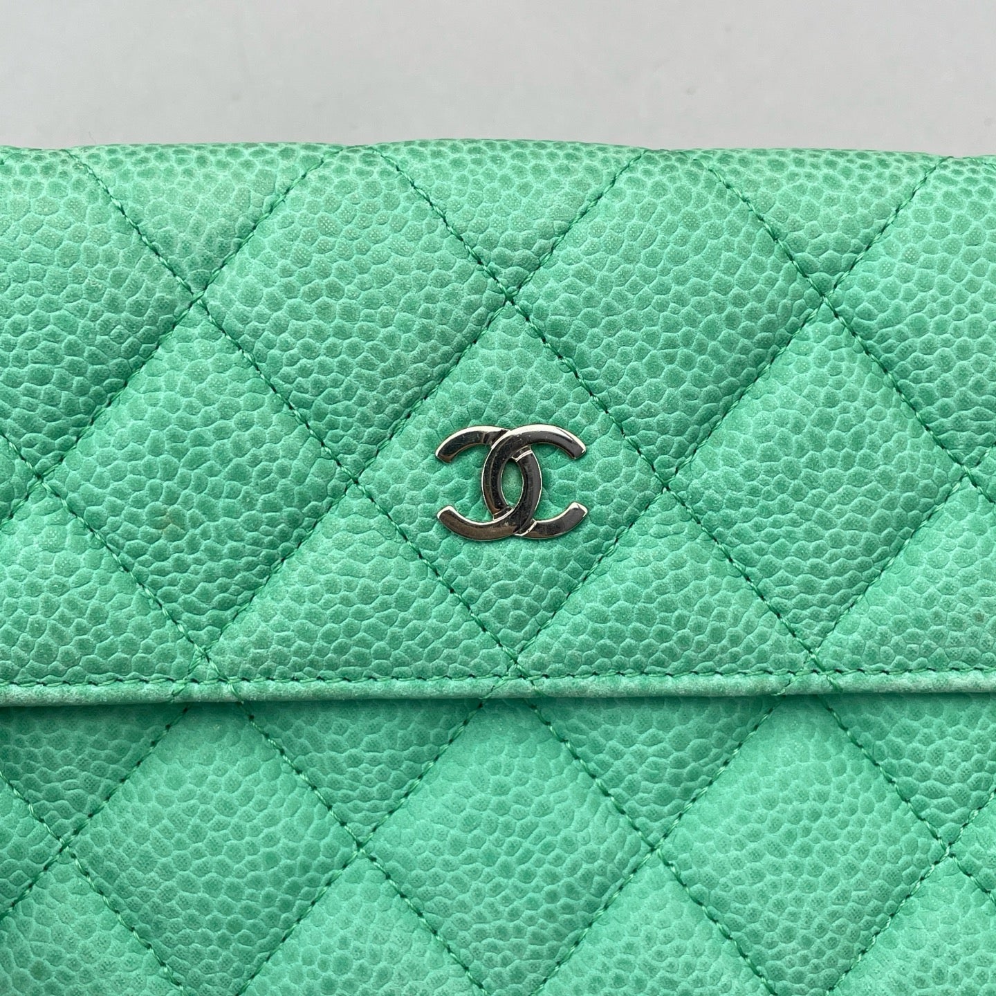 Chanel - Trifold Wallet - Caviar leather - Light Green - (small)