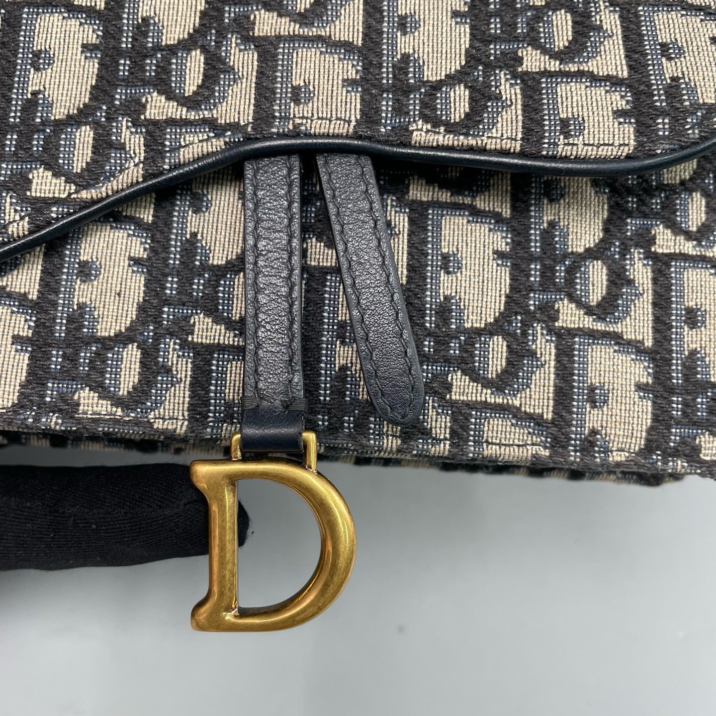 Dior - Saddle Belt Bag - Oblique jacquard canvas with leather trim - Blue - (mini)