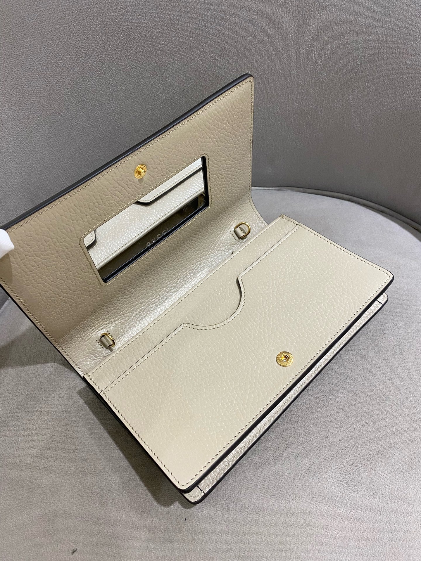 Gucci - GG Canvas and Leather Wallet on Chain - Leather - Beige - (mini)