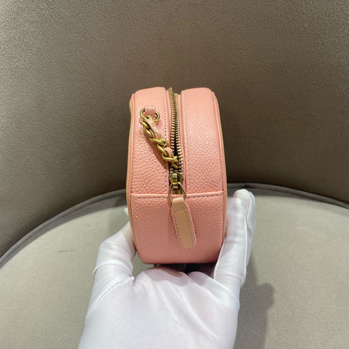 Chanel - Round Mini Bag - Caviar leather - Pink - (mini)