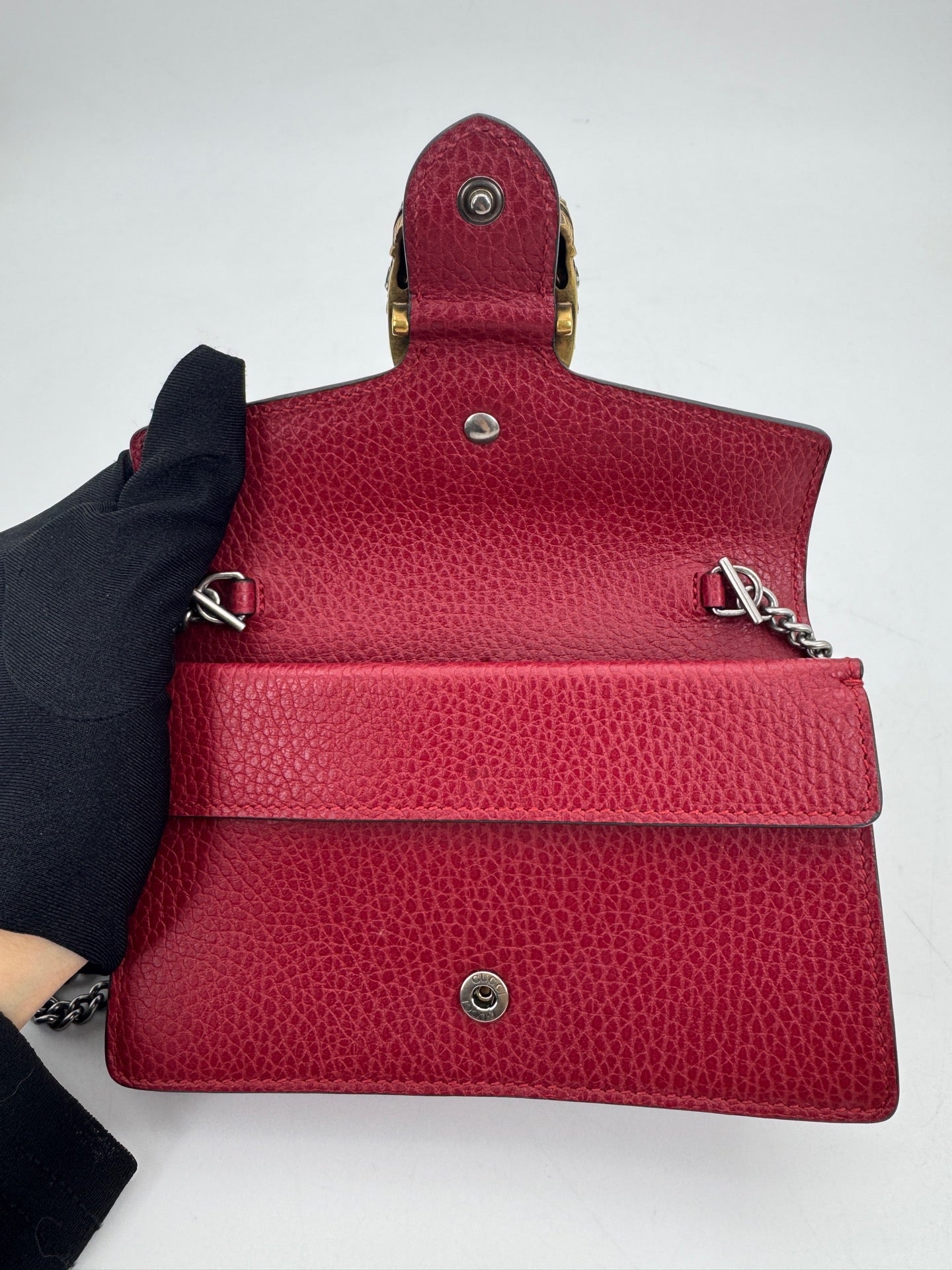 Gucci - Dionysus Super Mini Chain Bag - Leather - Red - (mini)