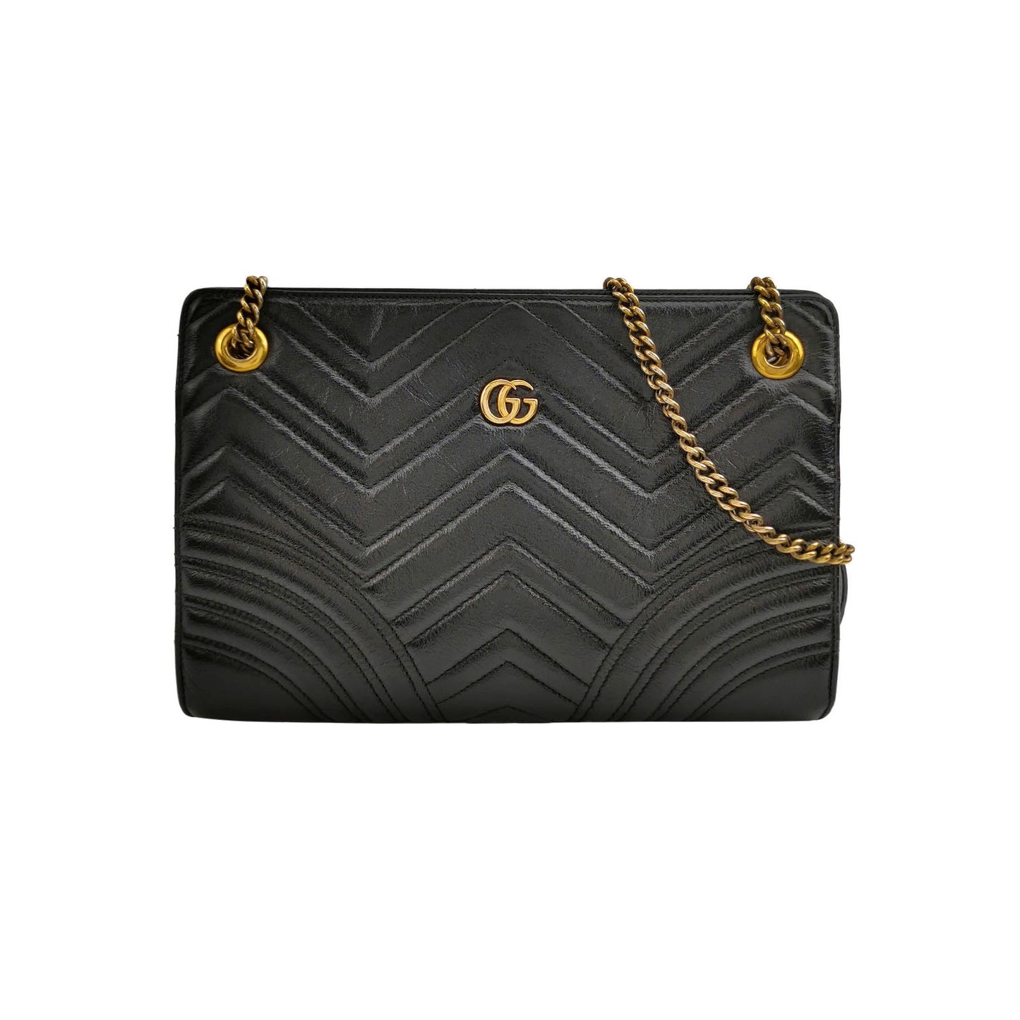 Gucci - GG Marmont Matelassé Flap Bag - Leather - Black - (medium)
