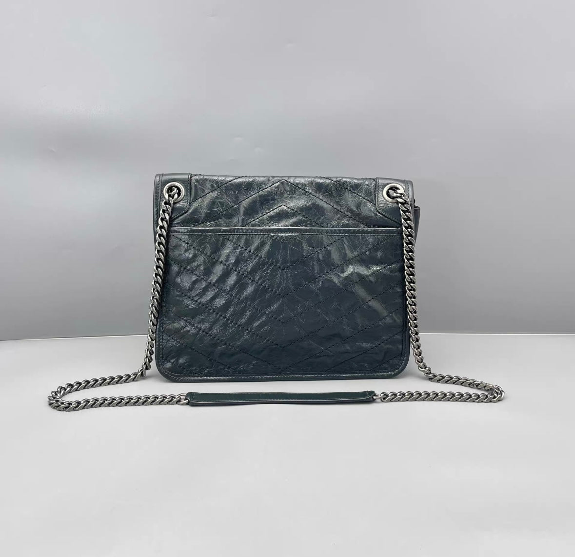 Saint Laurent - Niki Medium - Crinkled calfskin leather - Dark Green - (Medium)