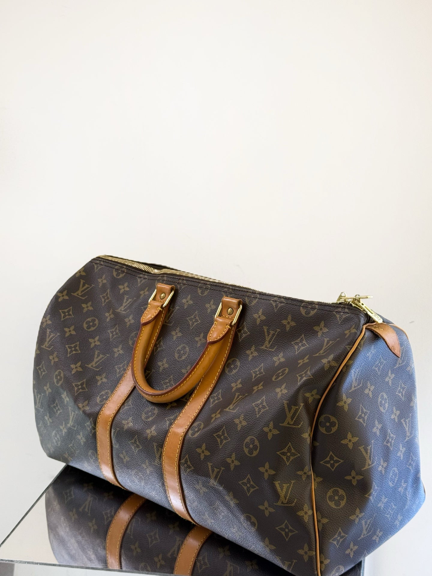 Louis Vuitton - Keepall 45 - Monogram coated canvas with Vachetta leather trim - Brown - (large)