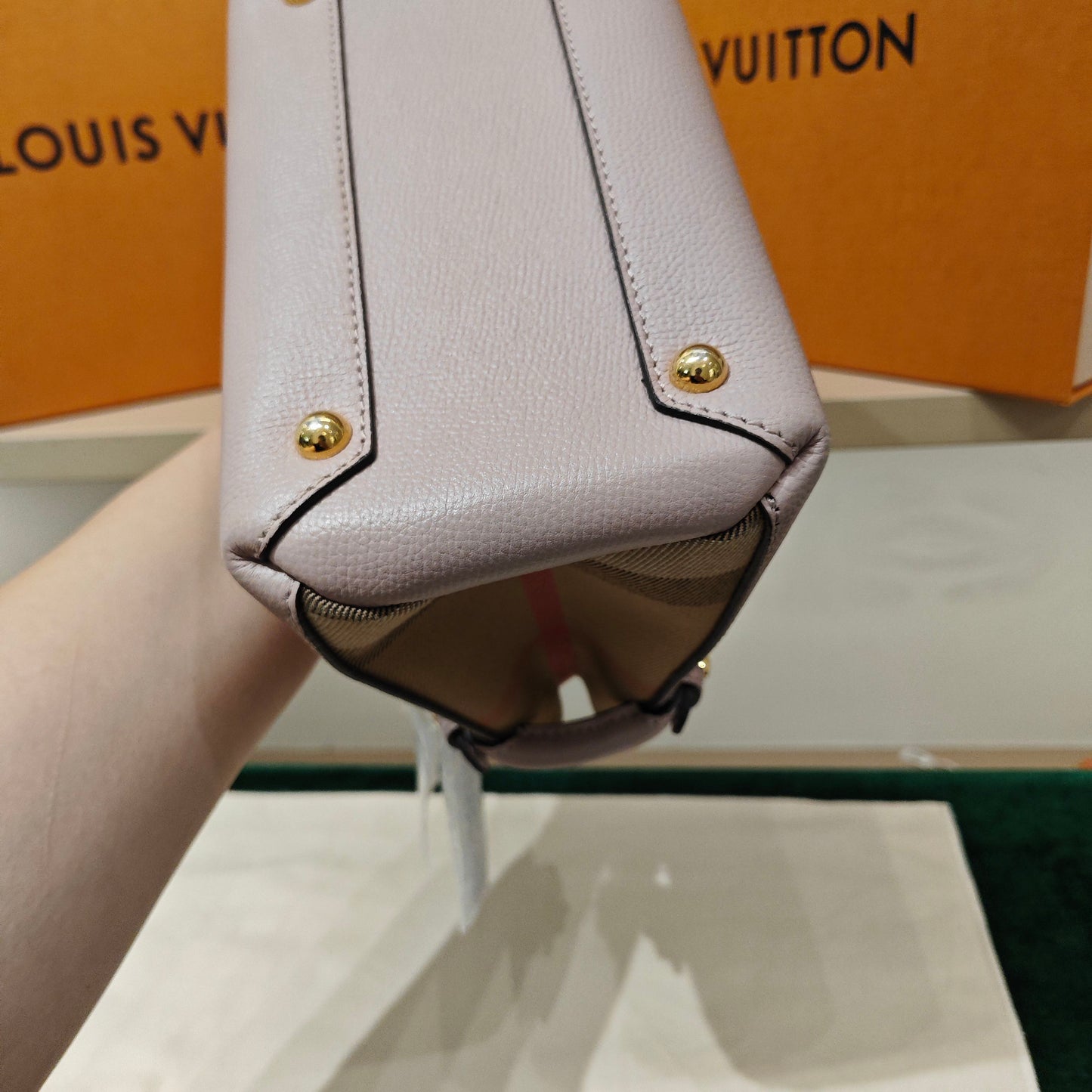 Burberry - Banner Bag - Pebbled leather and House Check canvas - Pink - (mini)