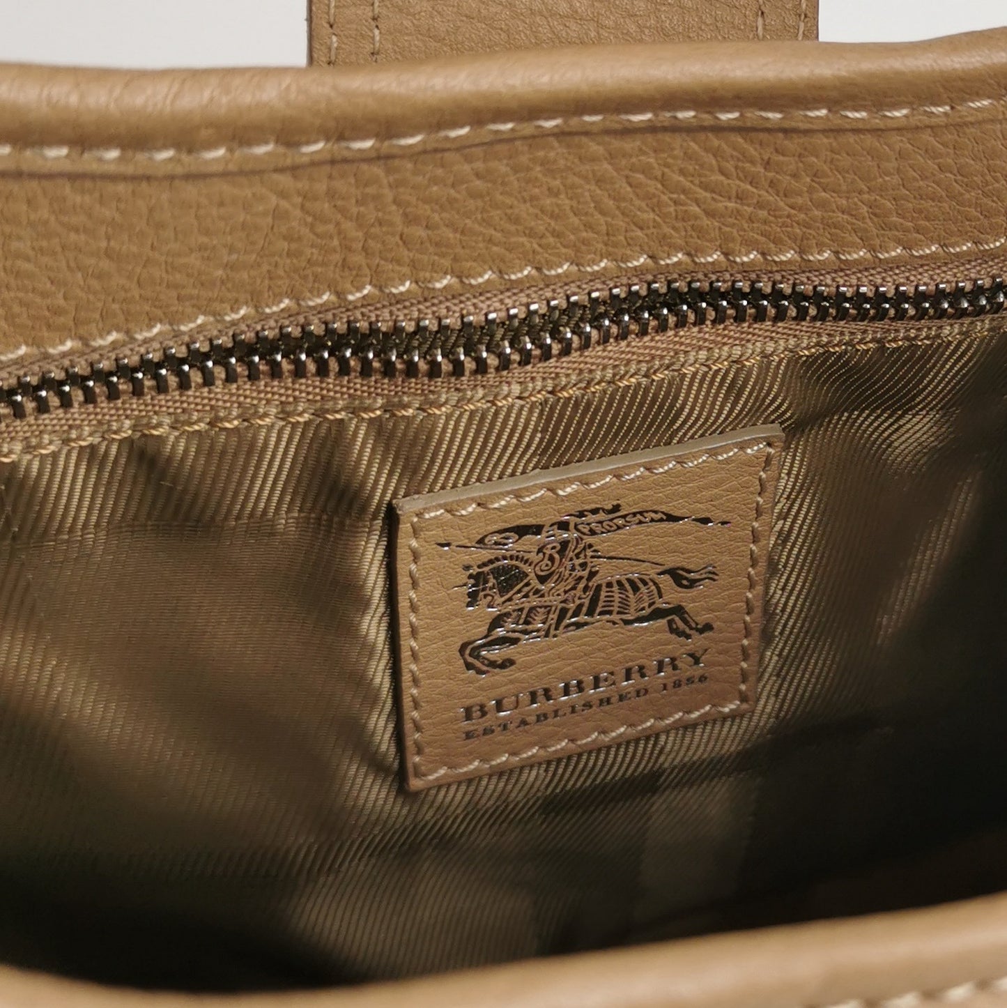 Burberry - Quilted Canvas and Leather Shoulder Bag - Canvas with pebbled leather trim - Beige and White - (Medium)