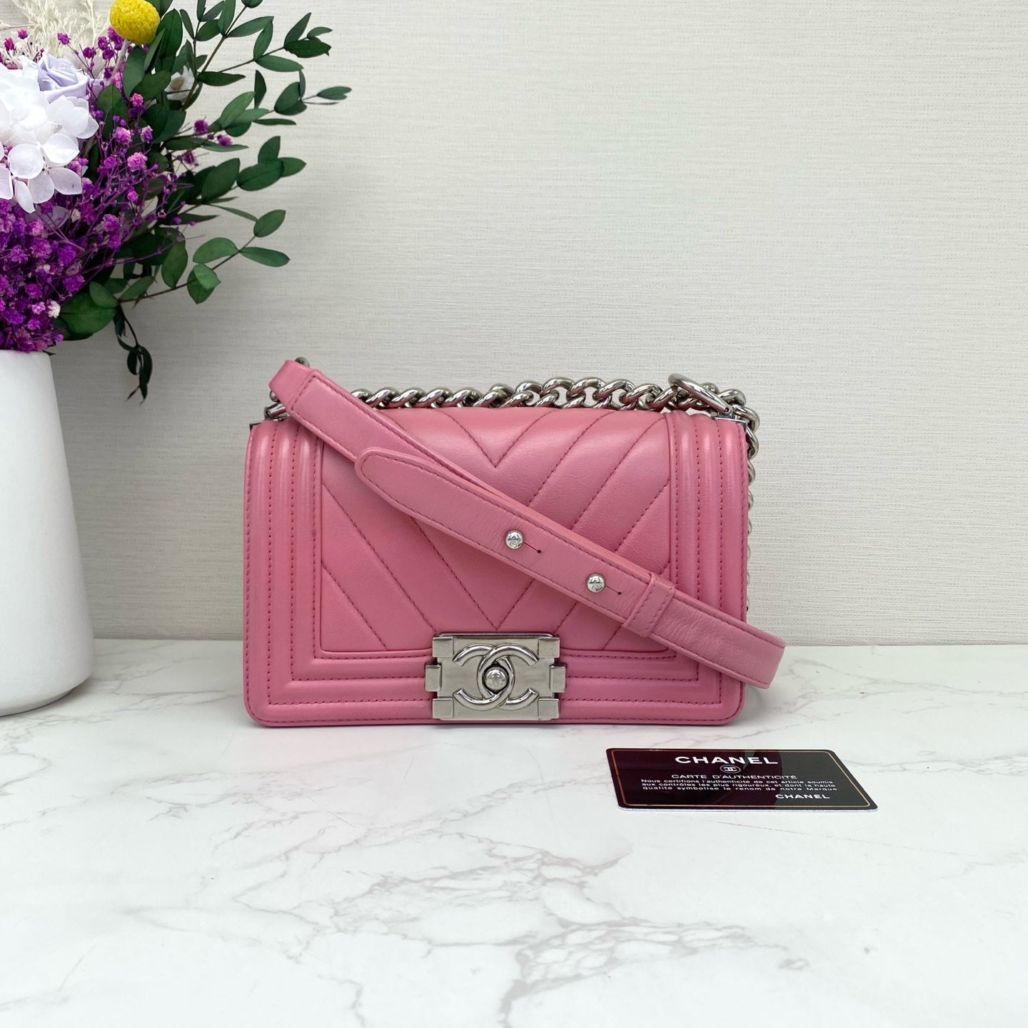 Chanel - Boy Bag Small - Calfskin leather - Pink - (Small)