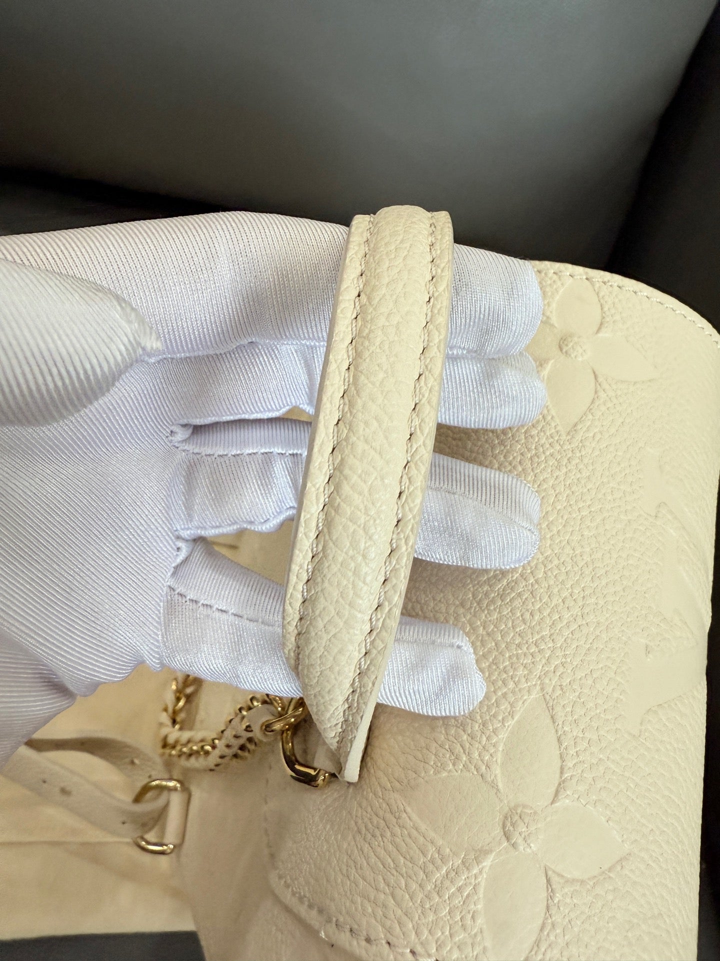 Louis Vuitton - Montsouris Backpack BB (M47106) - Grained leather - White - (small)