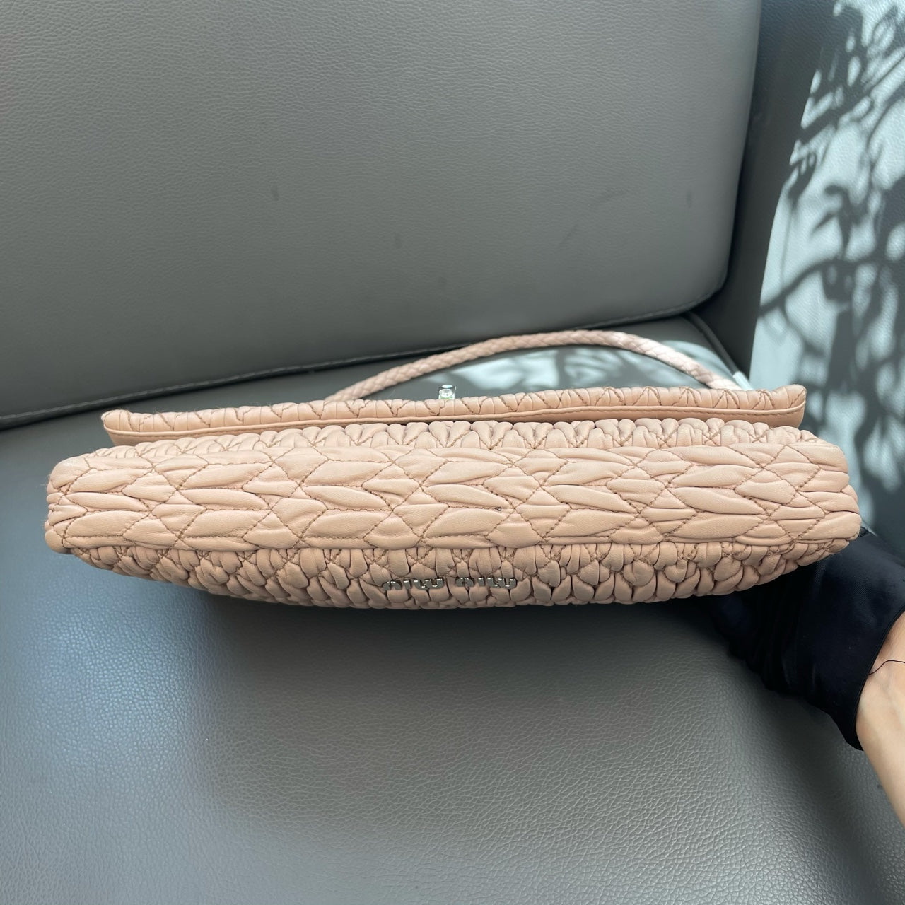 Miu Miu - Crystal Series Matelassé Shoulder Bag - Lambskin leather - Beige - (mini)