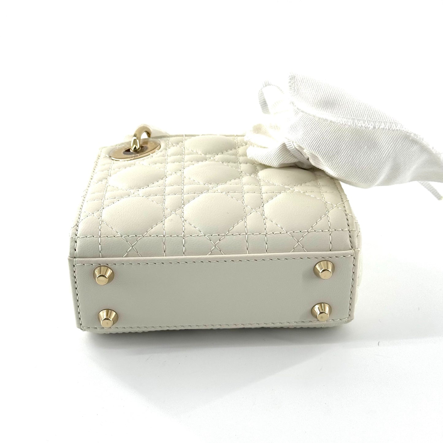 Dior - Lady Dior Micro - Leather - White with Gold-Tone Hardware - (mini)