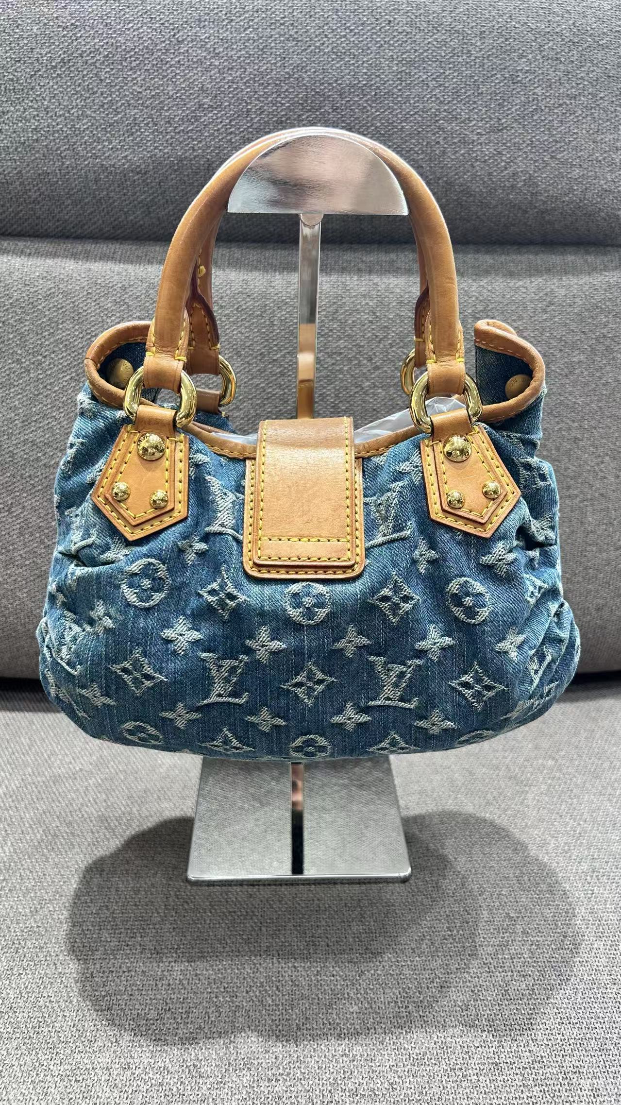 Louis Vuitton - Monogram Denim Mini Pleaty - Denim and Vachetta leather - Blue - (small)