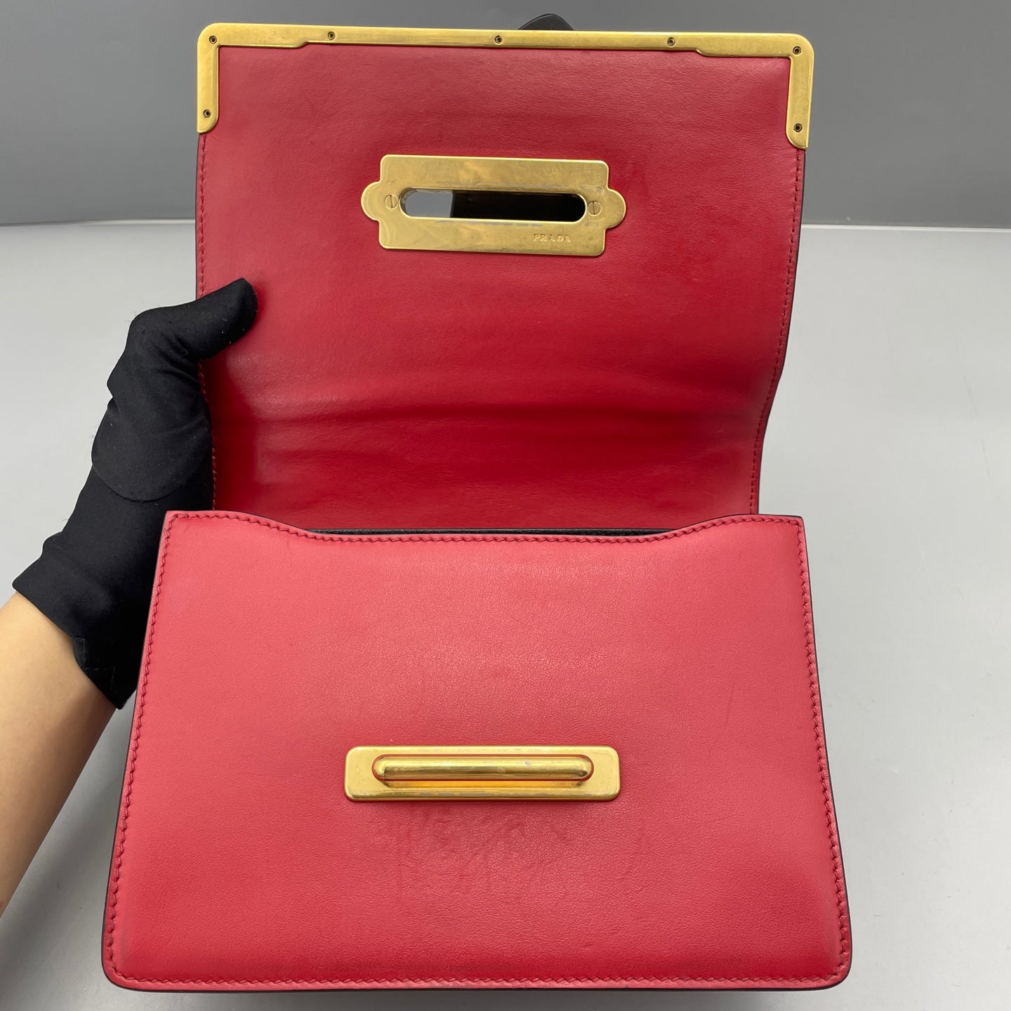 Prada - Cahier Bag - Leather - Red with Black accents - (small)