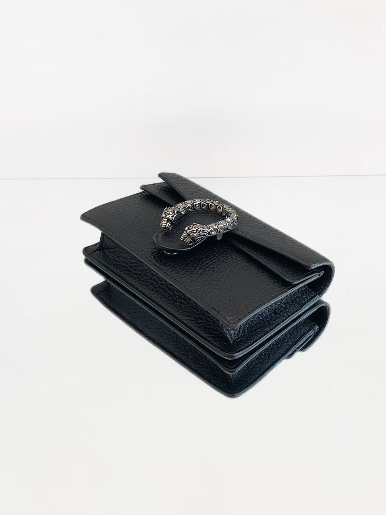 Gucci - Dionysus Mini Chain Bag - Grained leather - Black - (mini)