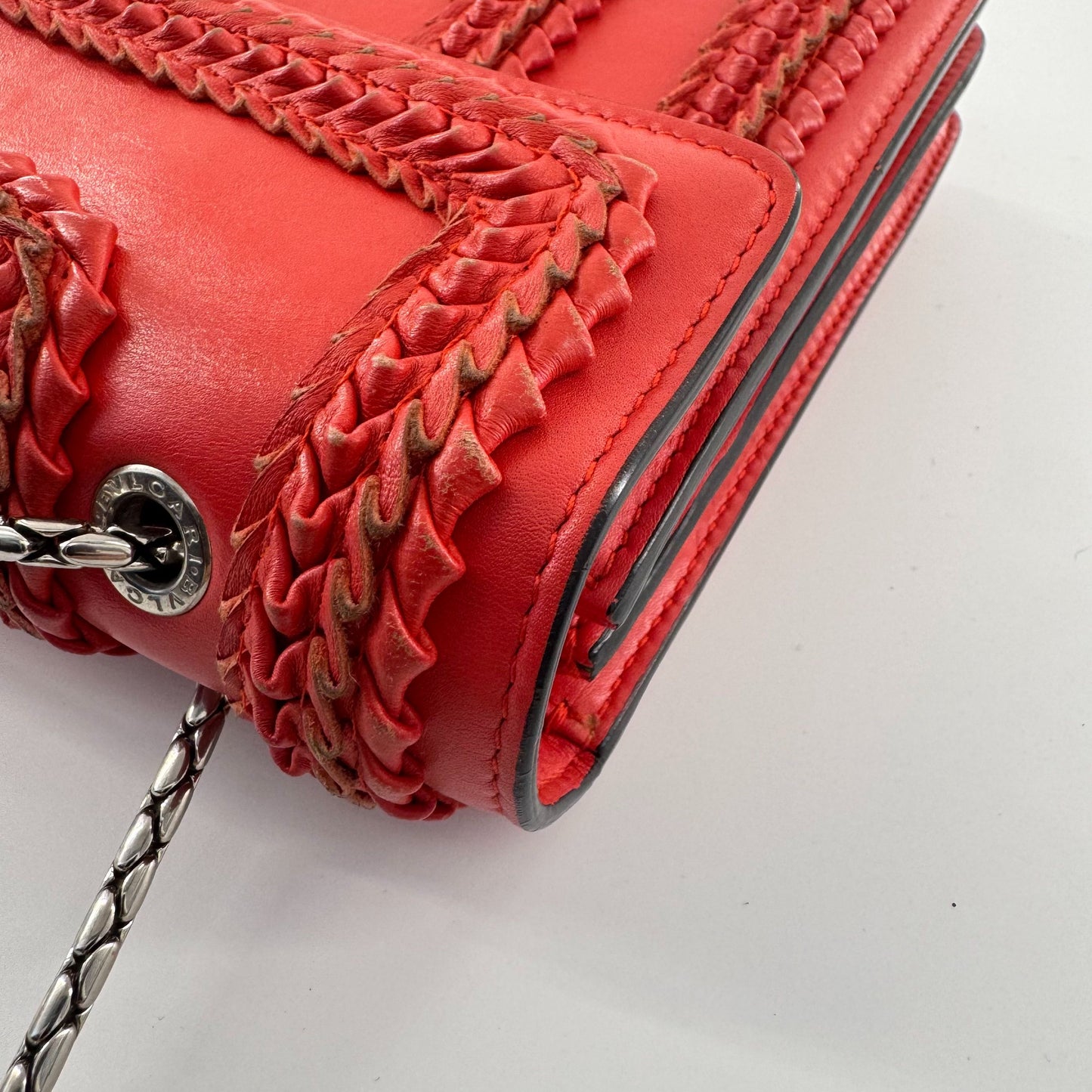 Bvlgari - Serpenti Forever Woven Chain Bag - Leather - Red - (medium)