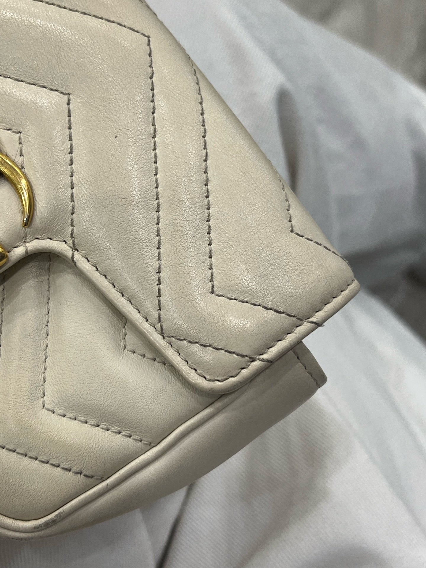 Gucci - Marmont Mini Chain Bag - Leather - White - (mini)