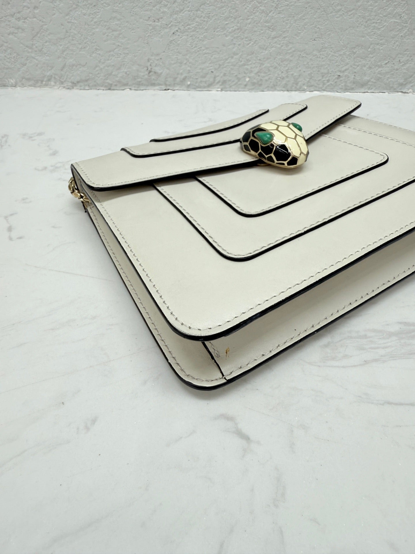 Bvlgari - Serpenti Forever Flap Bag - Smooth calf leather - White - (mini)