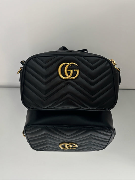 Gucci - GG Marmont Matelassé Camera Bag - Leather - Black - (Mini)