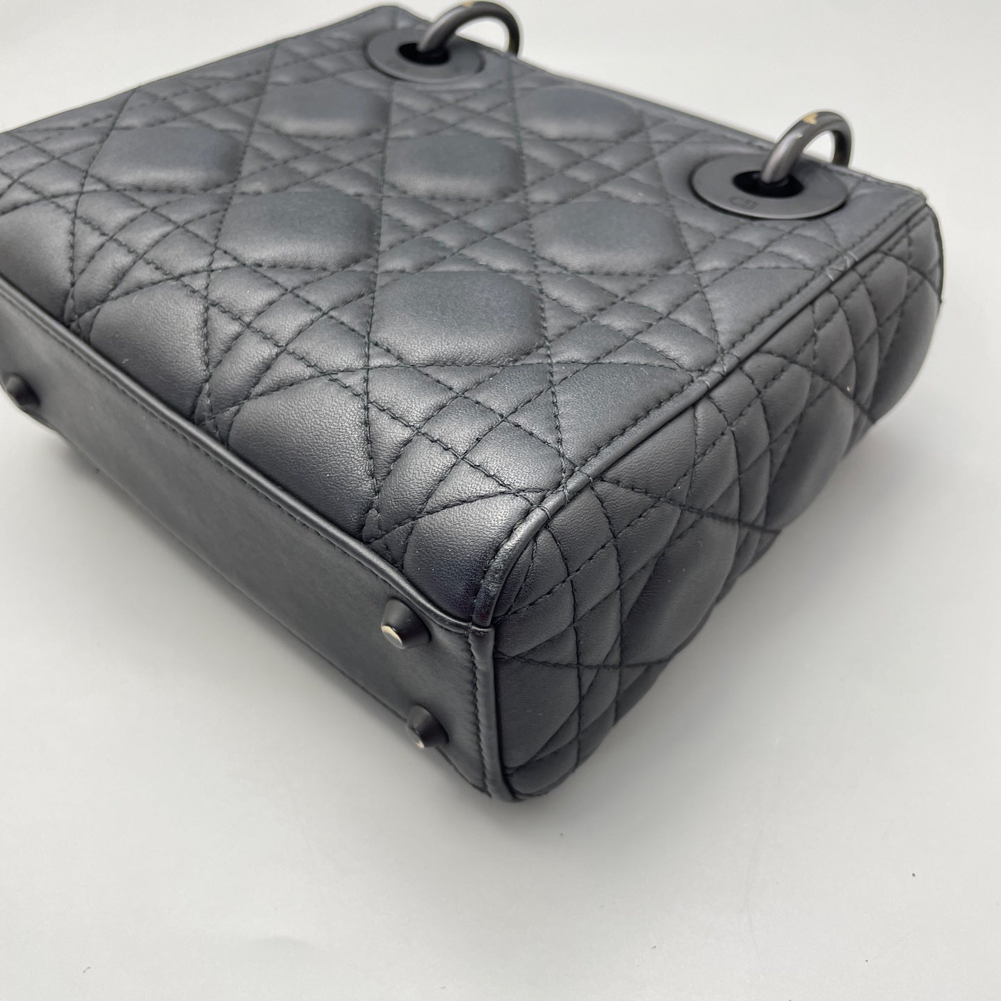 Dior - Lady Dior Mini - Matte Cannage-quilted leather - Black - (mini)