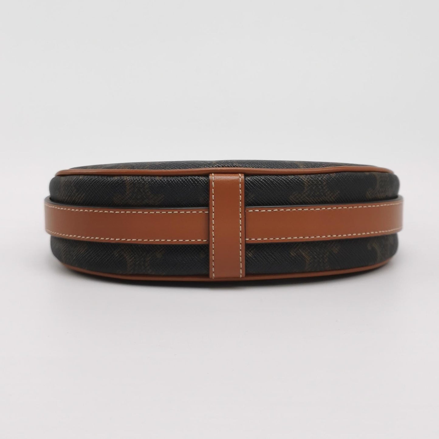 Celine - AVA Triomphe Canvas Handbag - Triomphe Canvas with calfskin leather trim - Brown - (Small)