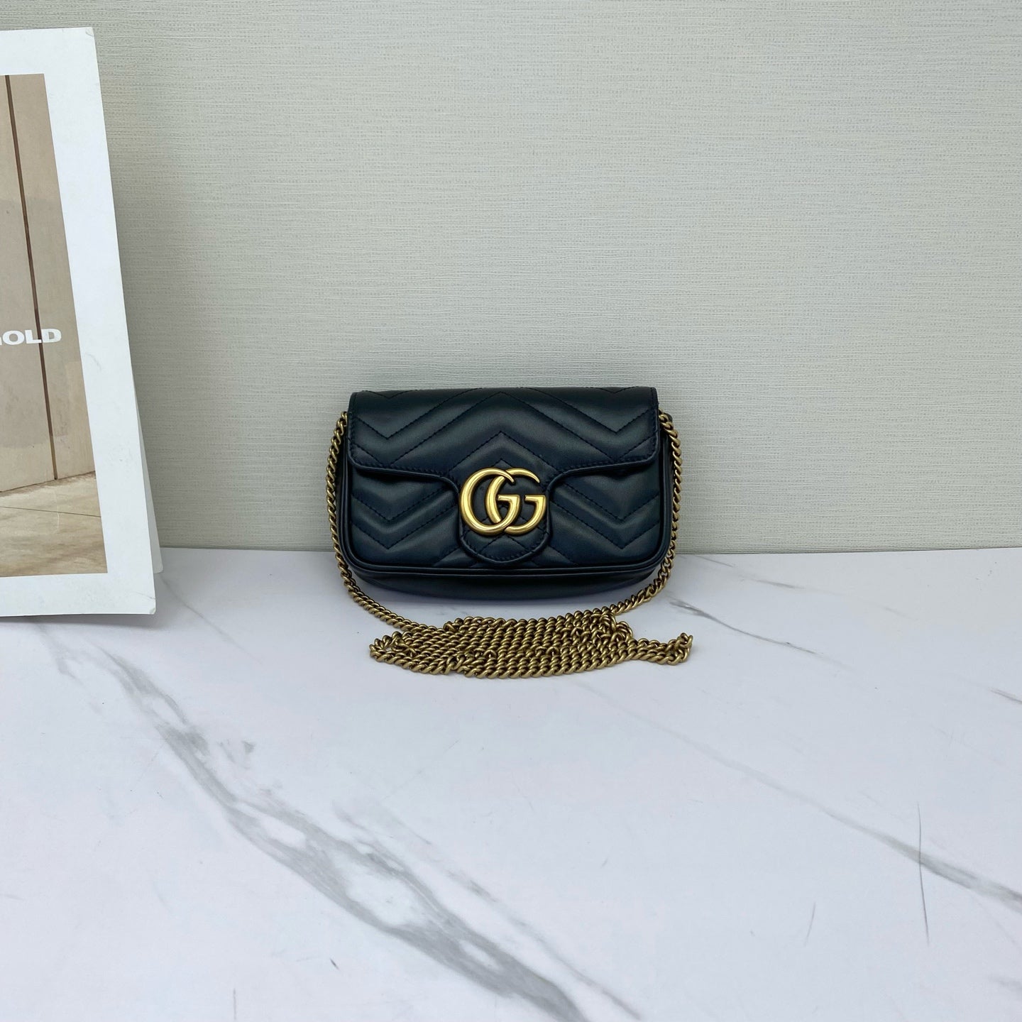 Gucci - GG Marmont Mini Shoulder Bag - Leather - Black - (mini)