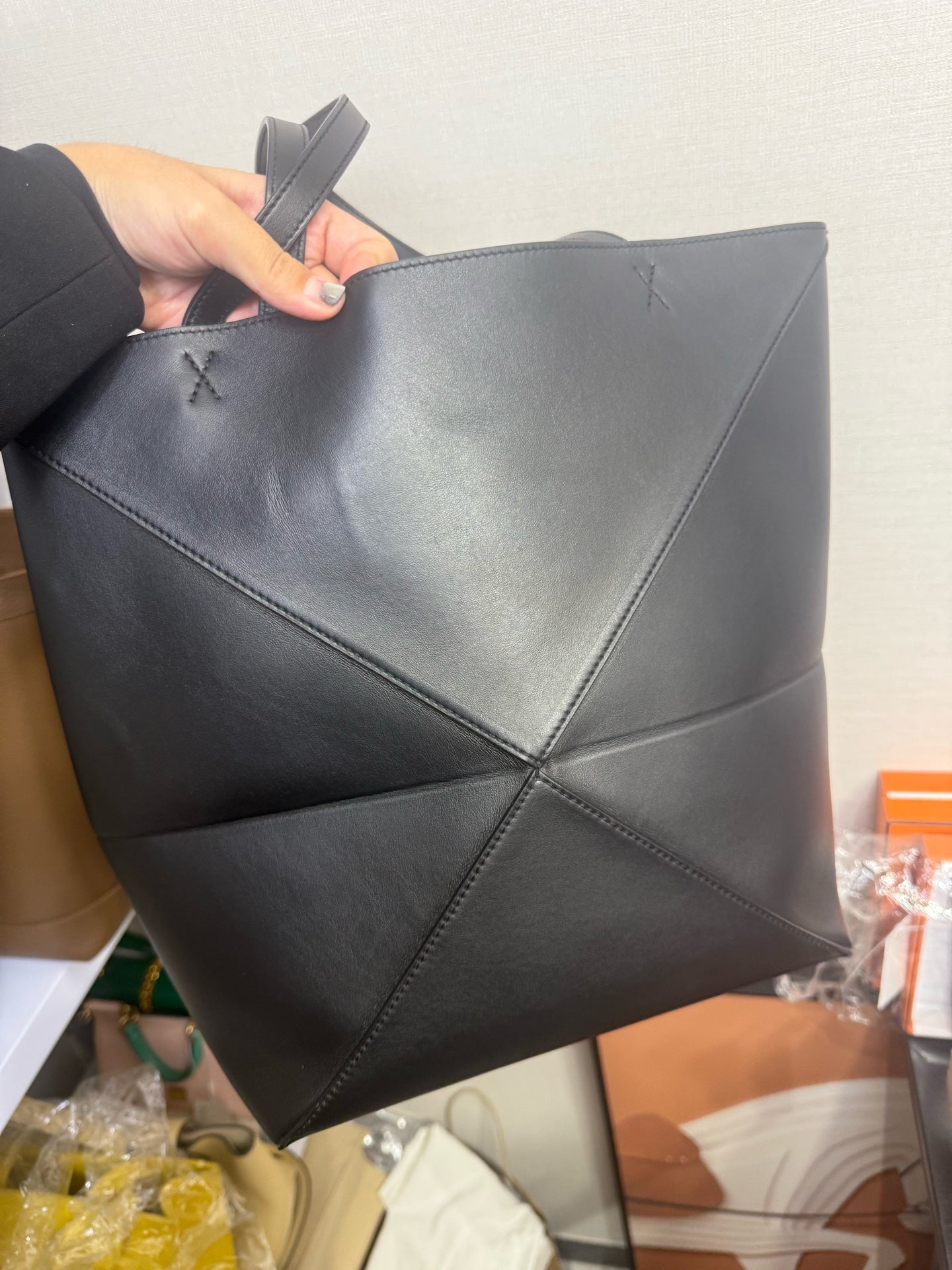 Loewe - Puzzle Fold Tote - Calfskin leather - Black - (Medium)
