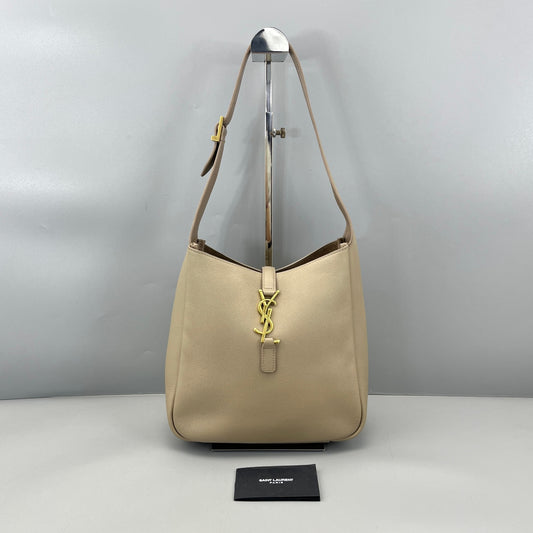 Saint Laurent - Le 57 Bucket Bag - Grained leather - Light Grey - (medium)