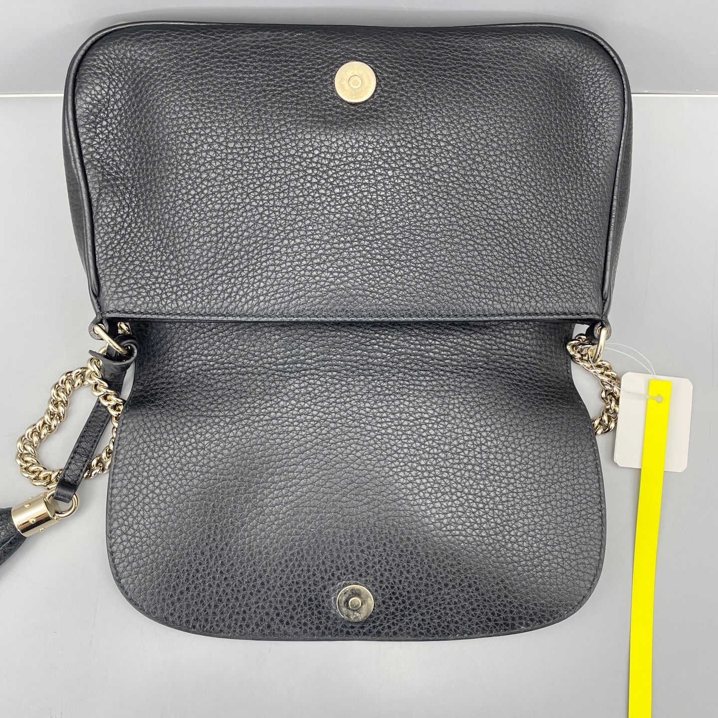 Gucci - Soho Tassel Chain Bag - Grained leather - Black - (Small)