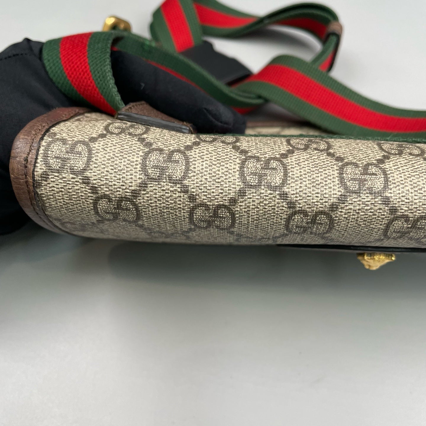 Gucci - Ophidia GG Supreme Tiger Head Belt Bag - GG Supreme coated canvas with leather trim and Web strap - Beige - (medium)