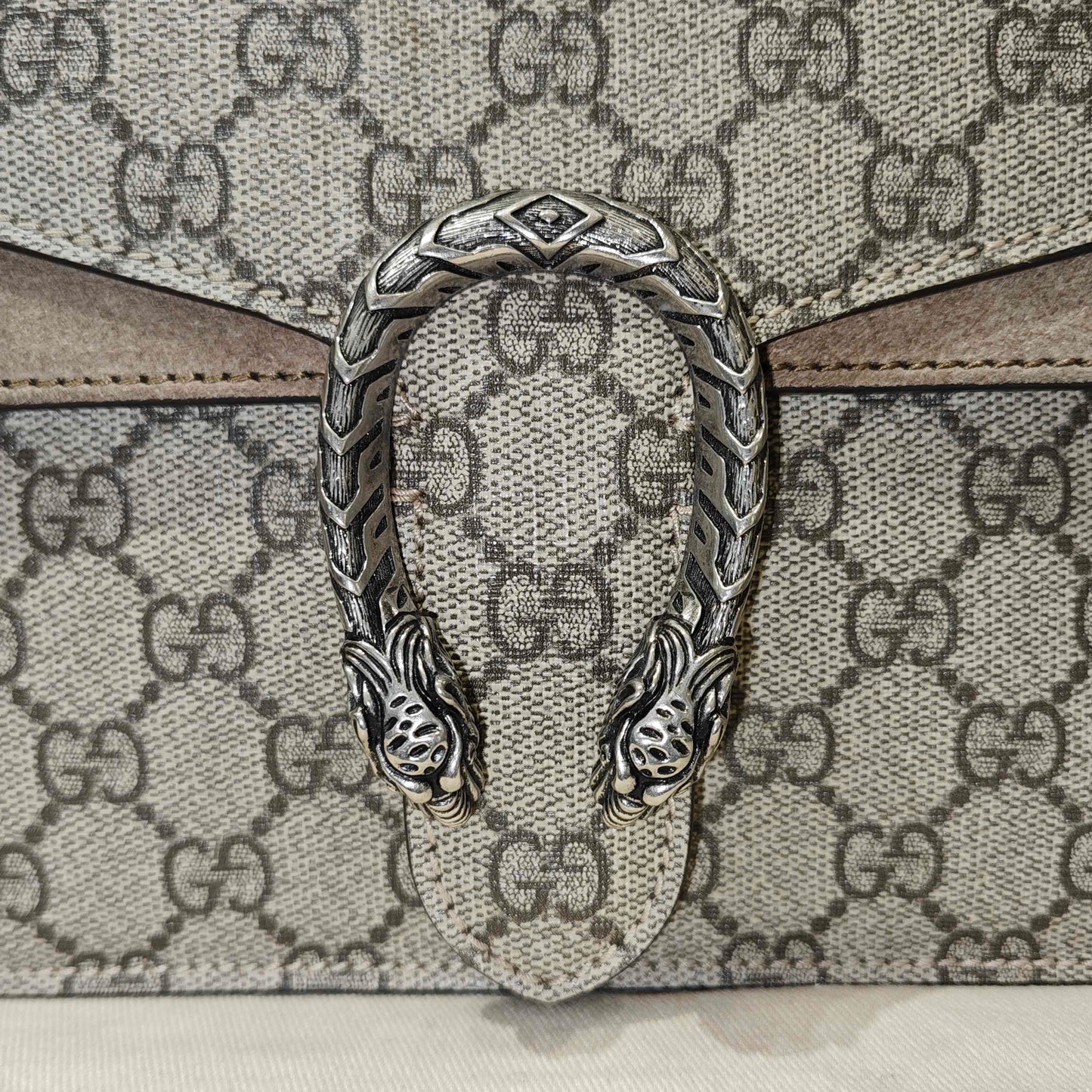 Gucci - Dionysus Mini Shoulder Bag - GG Supreme canvas with suede and leather trim - Beige and Camel - (mini)