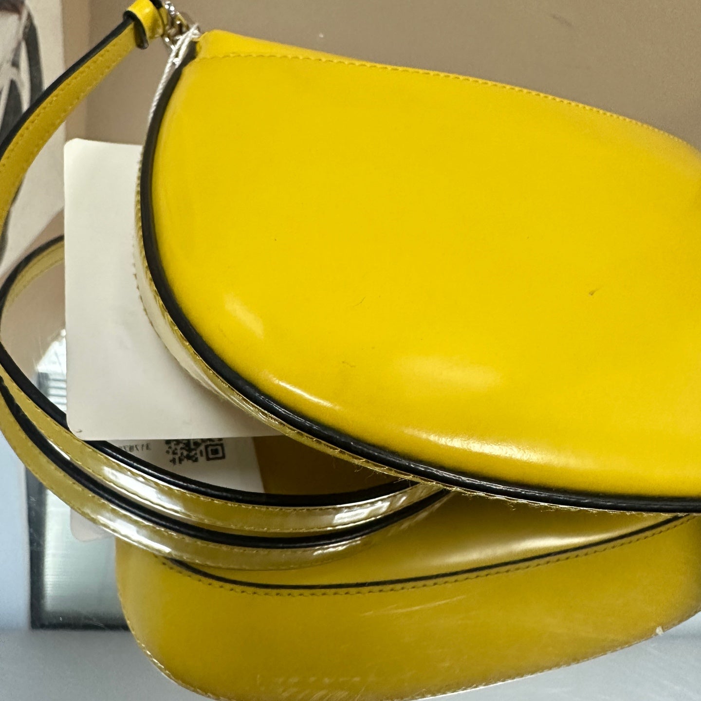 Prada - Cleo Flap Small Shoulder Bag - Box leather - Yellow - (small)