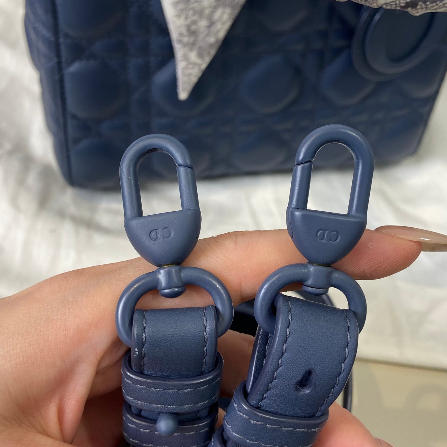 Dior - Lady Dior - Matte Calfskin Leather - Hazy Blue - (Small)