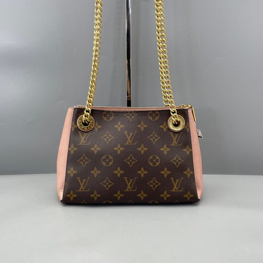 Louis Vuitton - Surene BB Chain Bag - Monogram coated canvas and grained leather - Brown and Pink - (mini)