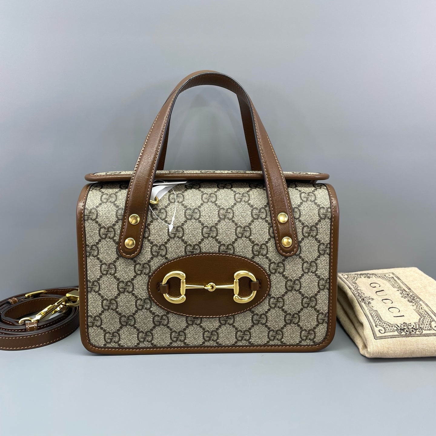 Gucci - Horsebit 1955 - Coated canvas with leather trim - Brown - (mini)