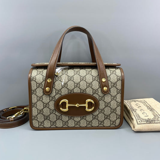 Gucci - Horsebit 1955 - Coated canvas with leather trim - Brown - (mini)