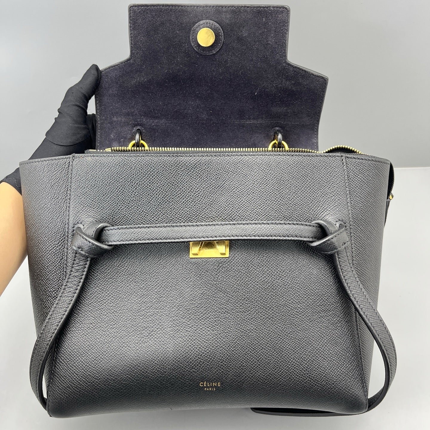 Celine - Belt Bag Small - Grained calfskin leather - Black - (small)
