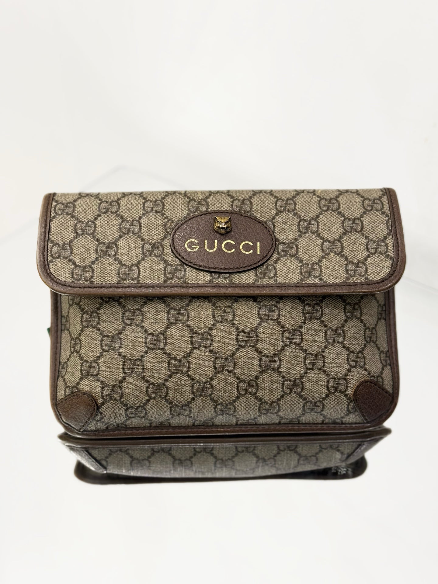 Gucci - GG Supreme Neo Vintage Tiger Head Belt Bag - GG Supreme canvas with leather trim - Beige - (small)
