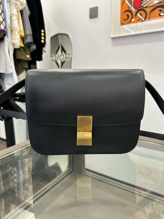 Celine - Classic Box Bag - Leather - Black - (medium)