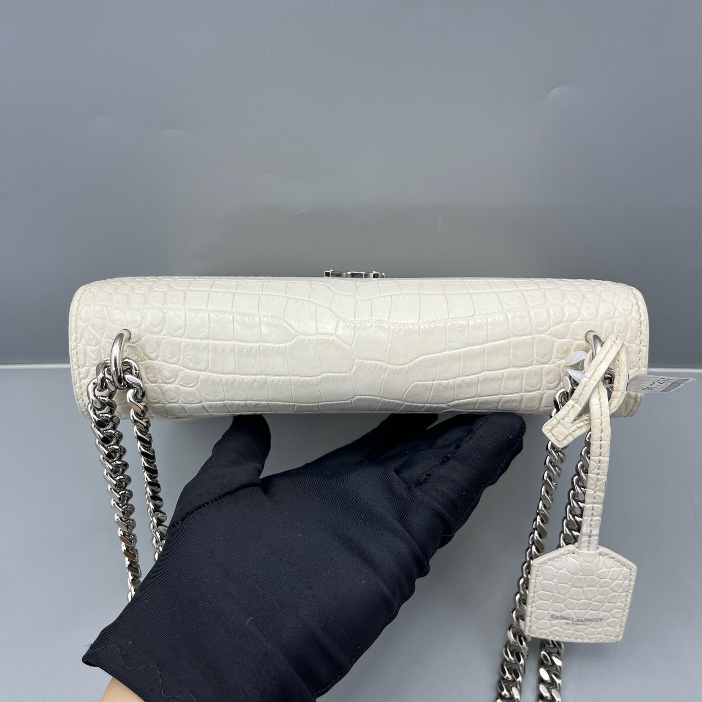 Saint Laurent - Sunset - Crocodile-embossed leather - White - (Medium)