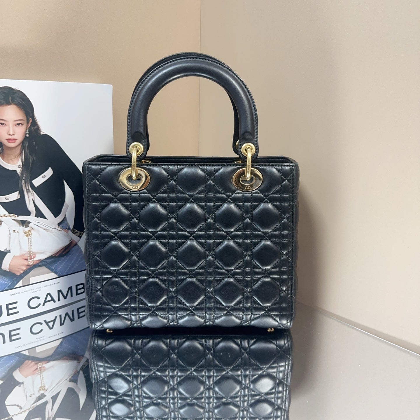 Dior - Lady Dior - Lambskin leather - Black - (medium)