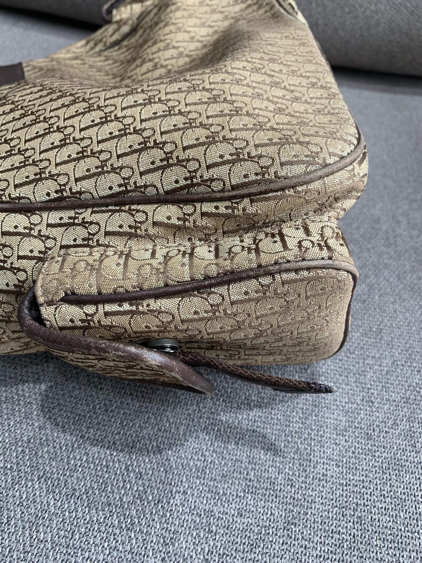 Dior - Vintage Utility Shoulder Bag - Dior Oblique Monogram Canvas with Leather Trim - Brown - (medium)