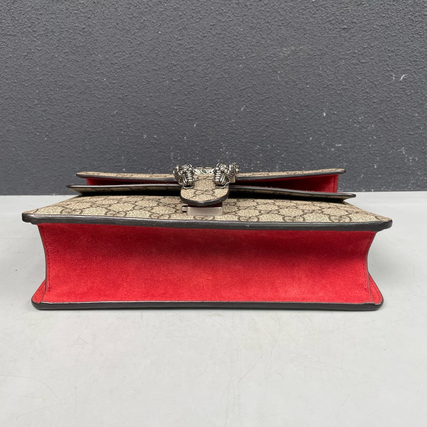 Gucci - Dionysus GG Supreme Canvas Chain Shoulder Bag - Coated canvas with leather and suede trim - Beige and Red - (medium)
