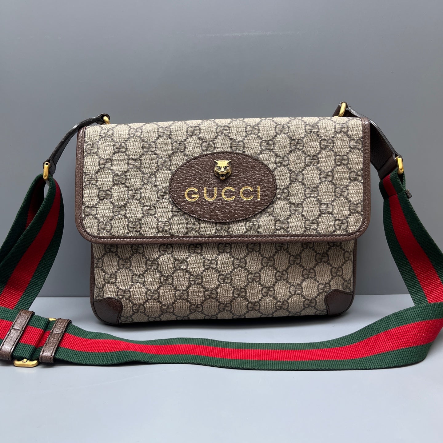 Gucci - Dionysus Messenger Bag - GG Supreme canvas with leather trim - Beige - (Large)